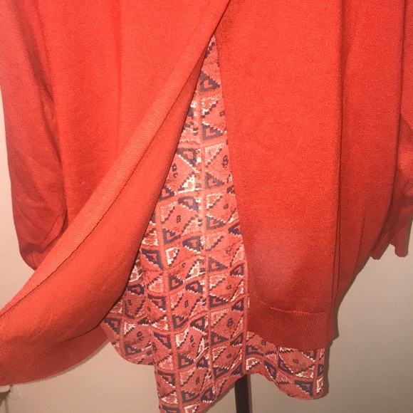 New Directions knit sweater with sheer undershirt - Picture 6 of 8